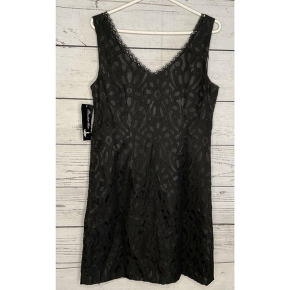 NWT Scarlett Nite Black Lace Little Cocktail Party Midi Dress Women Size 12 - Picture 10 of 11